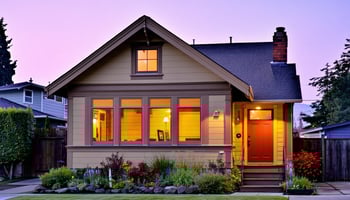 craftman house at dusk