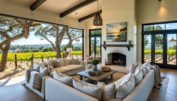 luxury living room with large windows