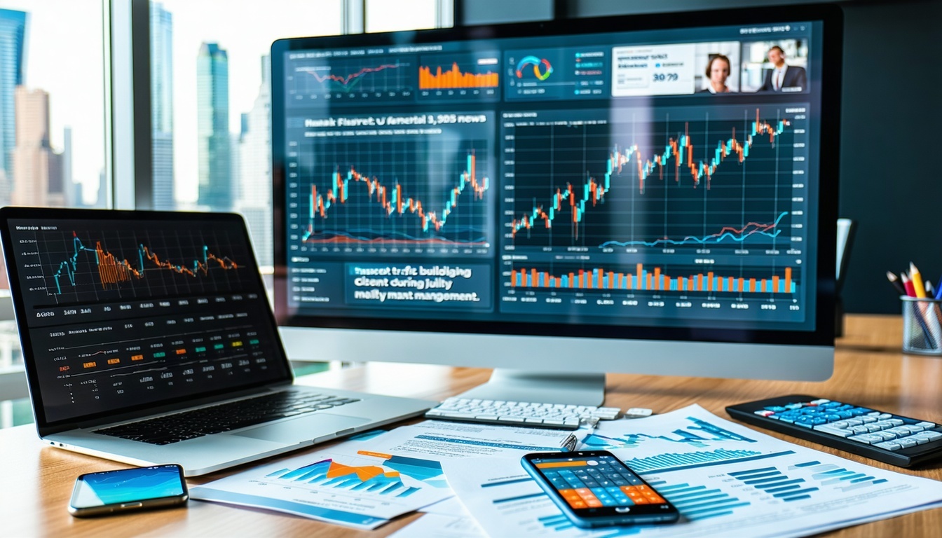 screen with stock market data