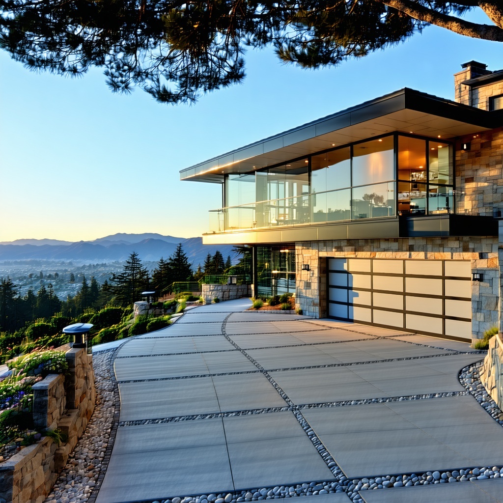 luxury home on a hilltop in golden hour